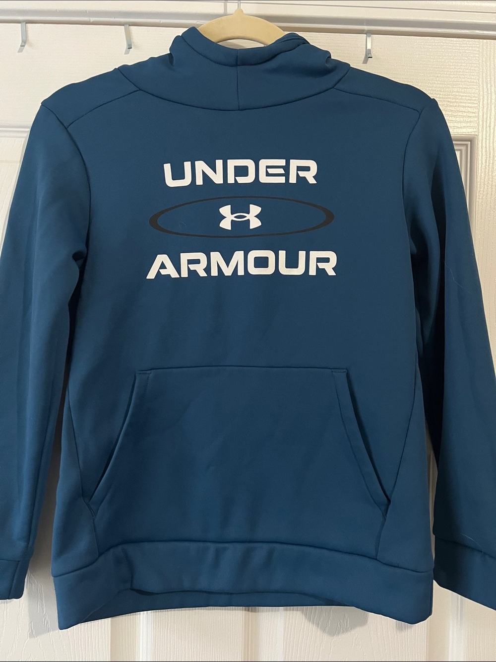 Under Armour Teal Pullover Hoodie with White Logo
